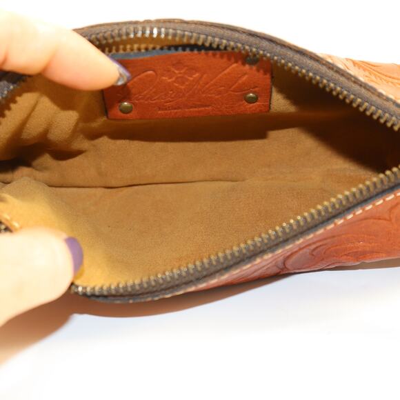 Patricia Nash Tooled Leather Wristlet Pouch - Picture 5 of 6